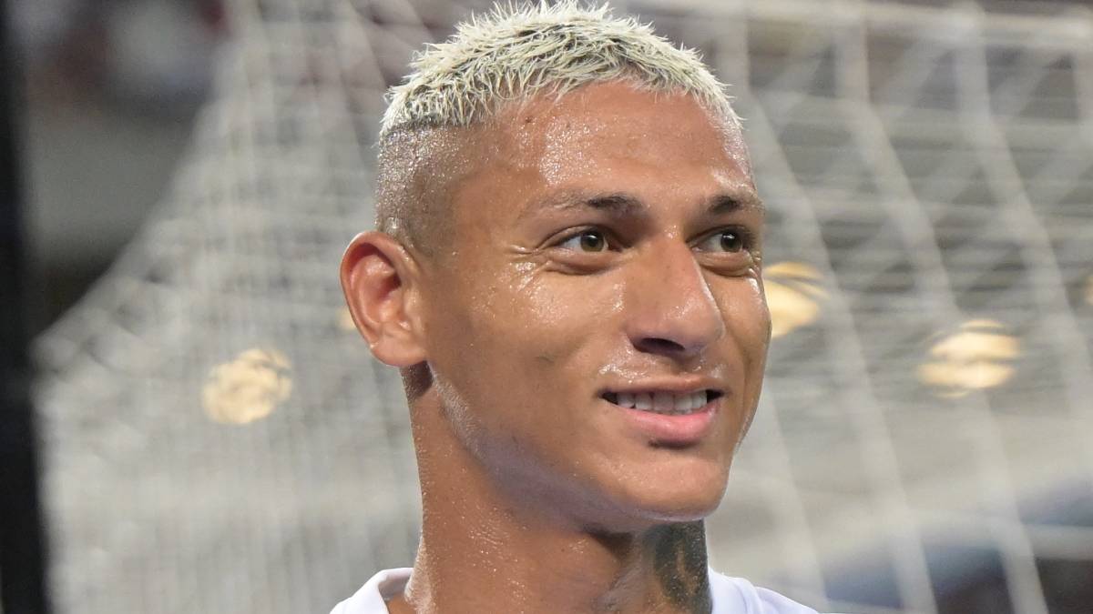 Brazil international Richarlison playing football for Tottenham