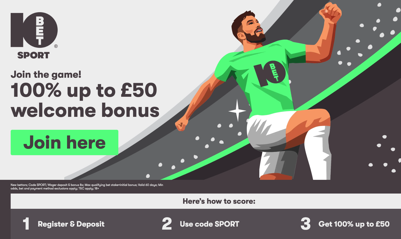 10Bet Bonus Code - Get 100% Up To £50 Welcome Bonus For AS Roma vs FC Porto