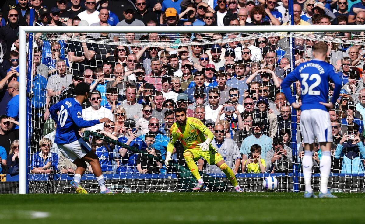 Iliman Ndiaye scores against Arsenal.