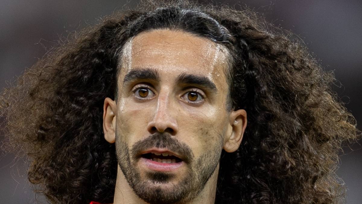 Chelsea and Spain player Marc Cucurella playing football