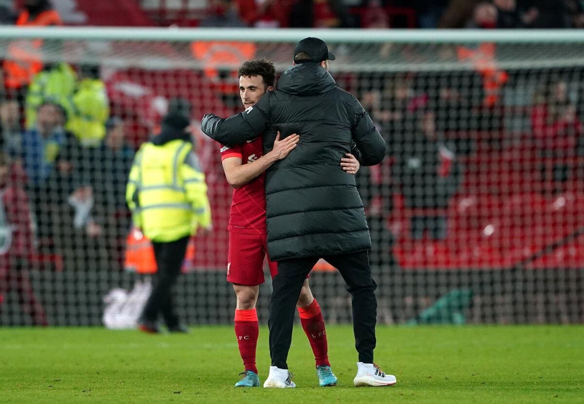Diogo Jota and Jurgen Klopp