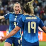 Sweden women celebrate