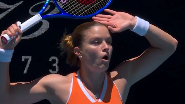 Maria Sakkari não consegue acreditar.