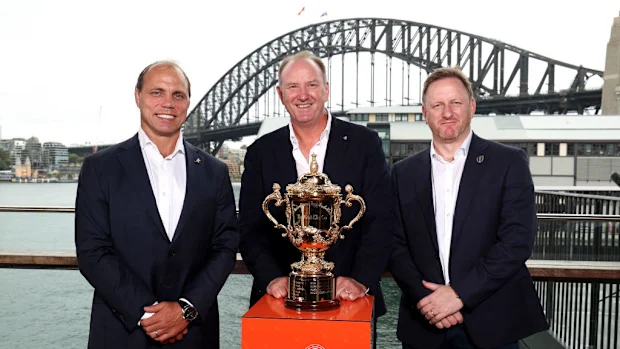 Phil Waugh, Brett Robinson e Alan Gilpin em Sydney.