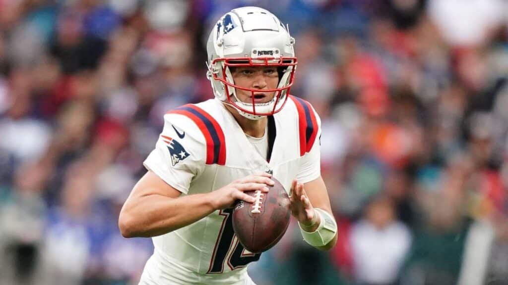 O quarterback do New England Patriots, Drake Maye