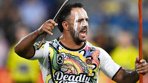 Braydon Trindall, do Indigenous All-Stars, recebeu a Medalha Preston Campbell.