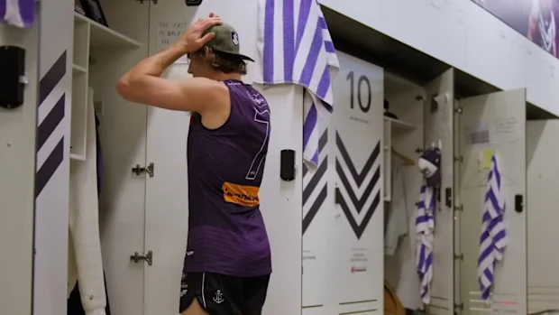 Nathan Fyfe de Fremantle no trailer do documentário. 
