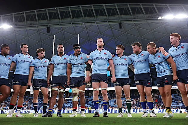 Os Waratahs reagem após a quarta rodada do Super Rugby no Allianz Stadium.