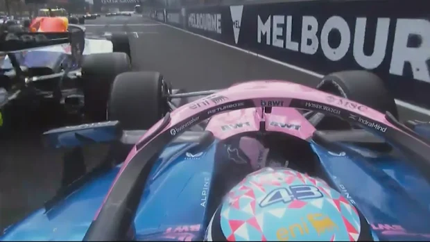 Franco Colapinto esteve a poucos milímetros de uma enorme queda com Liam Lawson fora da linha de partida do Grande Prémio da Austrália.