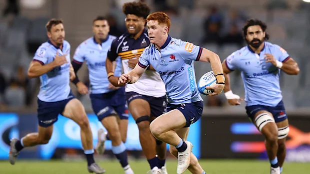 Sid Harvey dos Waratahs em ação durante a sétima rodada da partida do Super Rugby.