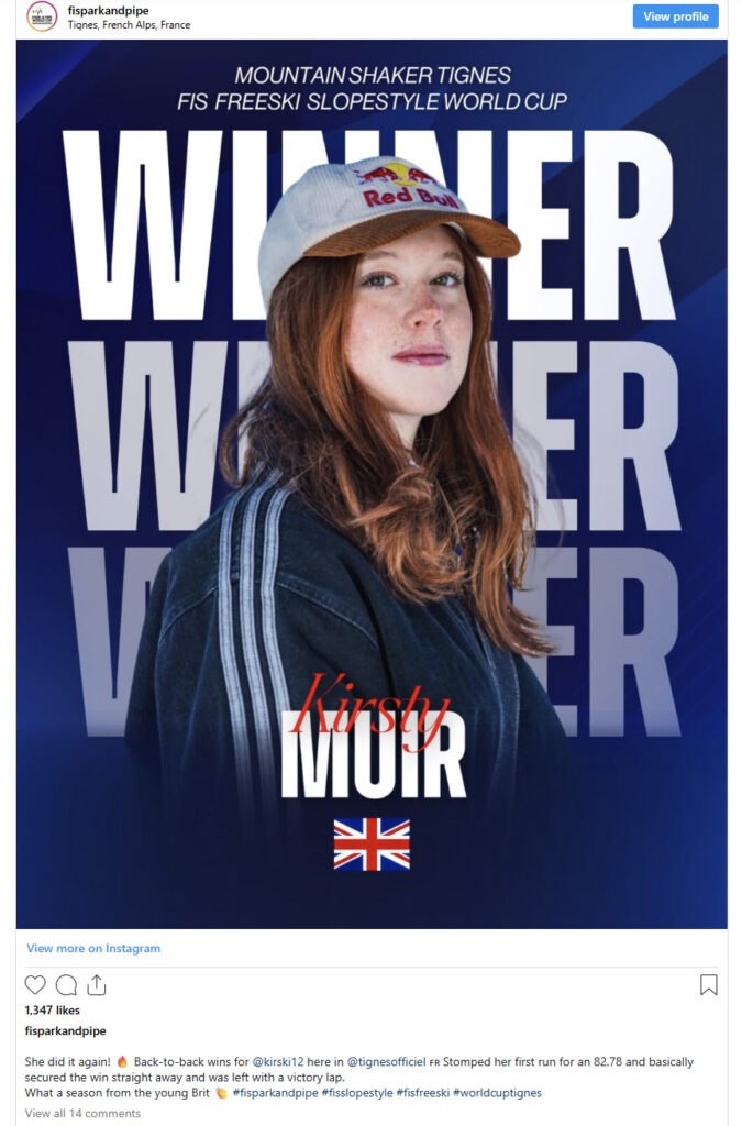 Kirsty Muir, da Escócia, vence a Copa do Mundo Tignes Freeski Slopestyle