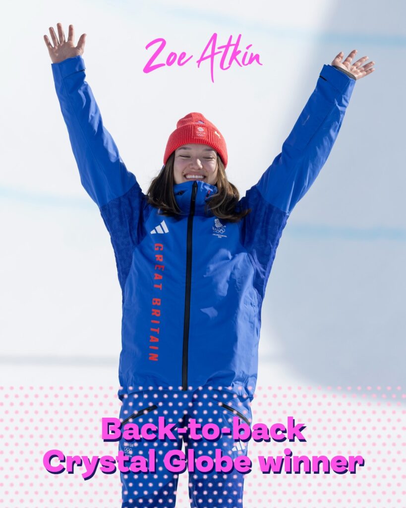 Zoe Atkin leva o 4º Globo de Cristal da GB Snowsport em 24 horas