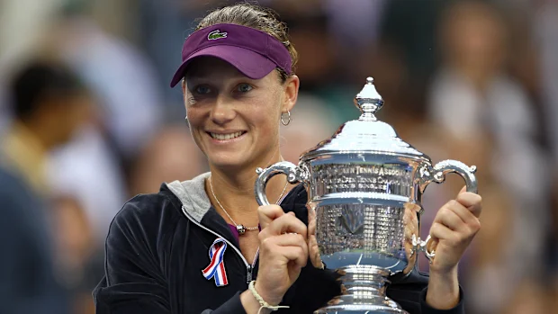 Sam Stosur comemora a vitória no Aberto dos Estados Unidos de 2011.