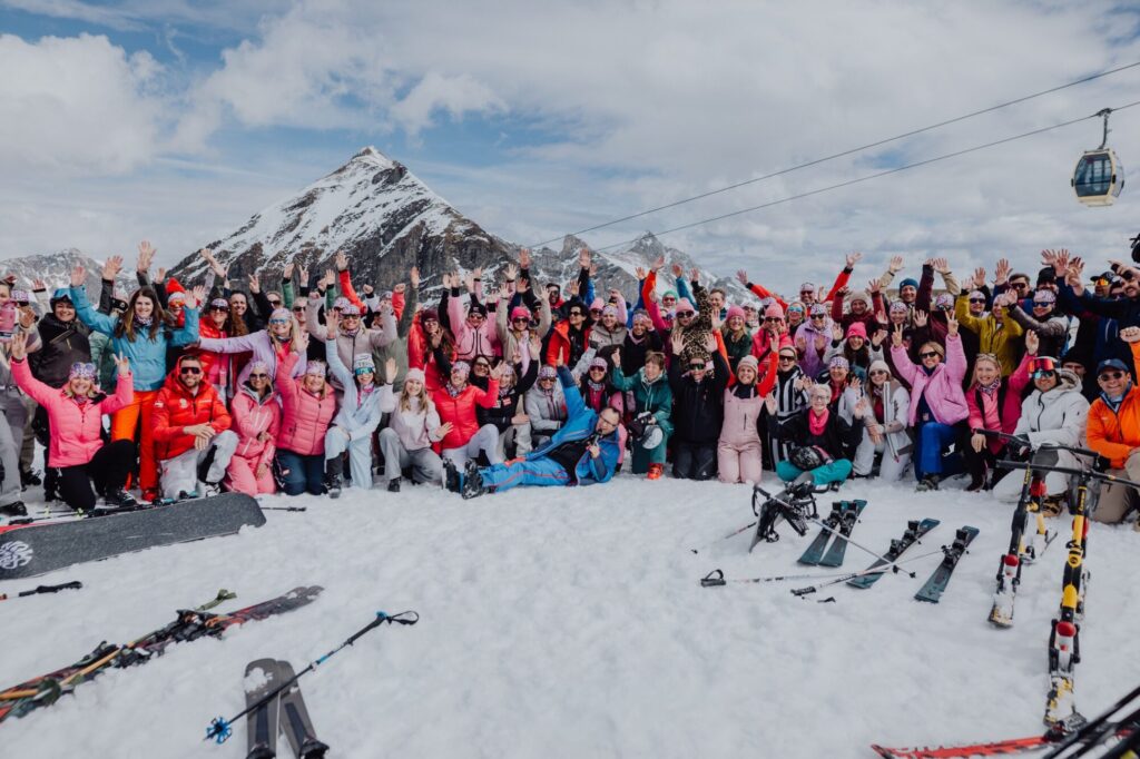 Pistas de esqui austríacas ficam rosadas