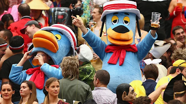 Torcedores no Hong Kong Sevens 2013 no Estádio de Hong Kong.