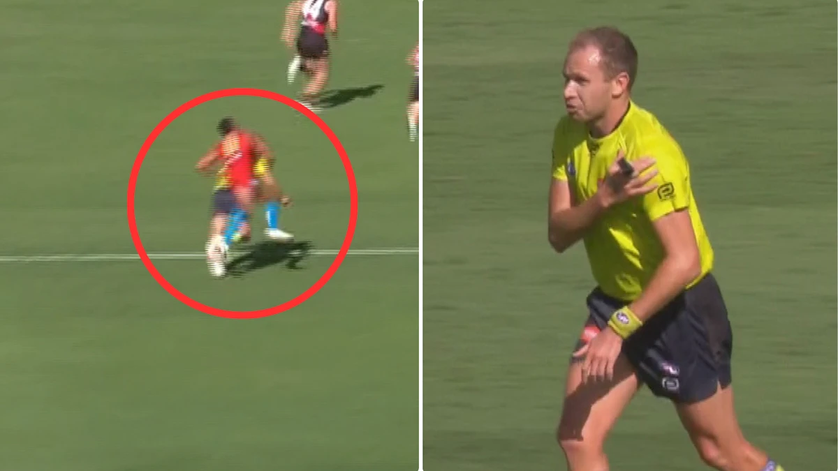 Árbitro ferido em colisão feia com o jogador do Gold Coast Suns, Touk Miller