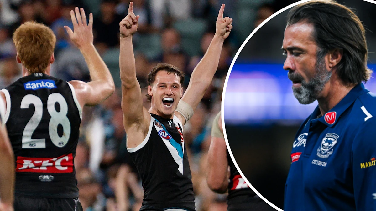 Geelong Cats rotulou de 'chapéus de bruxa' enquanto Port Adelaide causava uma grande reviravolta; Patrick Dangerfield luta para impactar