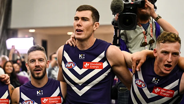 Mason Cox jogando pelo Fremantle em 2026.