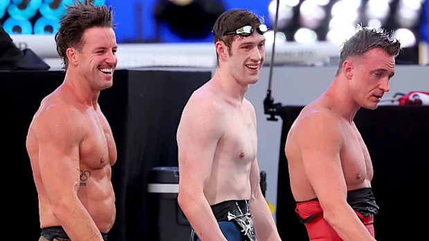 (LR) James Magnussen, Hunter Armstrong e Shane Ryan.