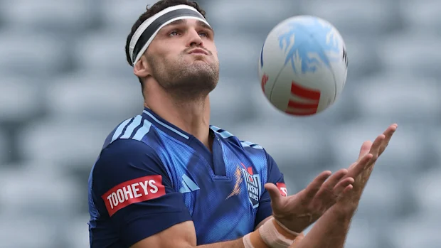 Nathan Cleary durante o treinamento do Blues.