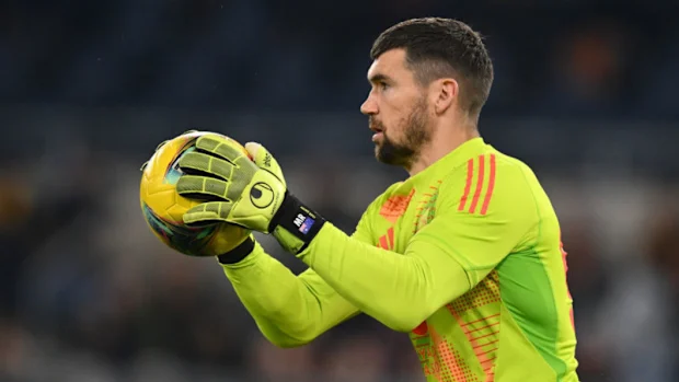 Mat Ryan, da AS Roma, joga durante a partida das oitavas de final da Copa da Itália Frecciarossa entre AS Roma e UC Sampdoria.