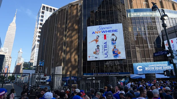 Madison Square Garden antes do terceiro jogo das finais da NBA.