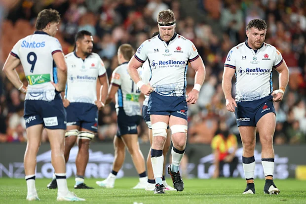 Matt Philip, dos Waratahs, reage durante a oitava rodada da partida do Super Rugby.