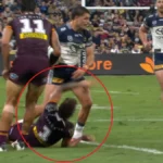 NRL 2026: Reece Walsh arrasado por Braidon Burns no confronto do Brisbane Broncos com o North Queensland Cowboys | Vídeo